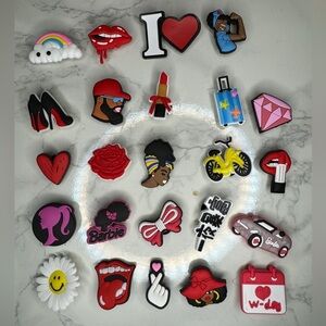 Charms for Croc shoes not Croc brand.  Some are Barbie themed.​​​​